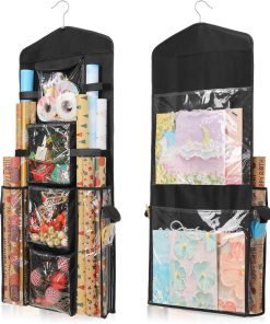 EXLIFBAG Wrapping Paper Storage. Gift Wrap Organizer Holder Double-Sided Hanging Gift Bag Storage Organizer