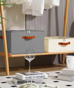 Alternative view of Foyego Wine Glass Storage Box. 2 Pack. Gray | 32 Adjustable Dividers. Hard Shell. Stackable China Storage Containers Holds Stemware. Glassware. Crystal for Packing&Moving