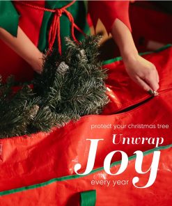 Alternative view of Handy Laundry Christmas Tree Storage Bag for 9 Foot Artificial Tree – Heavy Duty Waterproof Tarp. Reinforced Handles. Double Zipper. Protects from Dust & Moisture. Spacious Holiday Décor Storage. Red