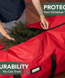 Alternative view of Holiday Cheer Heavy Duty Artificial Christmas Tree Storage Bag Fits Up to 9ft Tall. Waterproof with Durable Handles & Zipper Xmas Tree Storage Bag (RED)